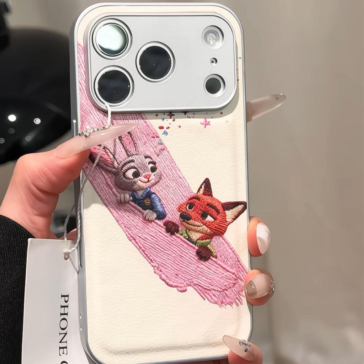 Powder coated rabbit is suitable for Apple 17pro mobile phone case iphone16pm leather pattern lambskin material apple 11
Powder coated rabbit is suitable for Apple 17pro mobile phone case iphone16pm leather pattern lambskin material apple 11