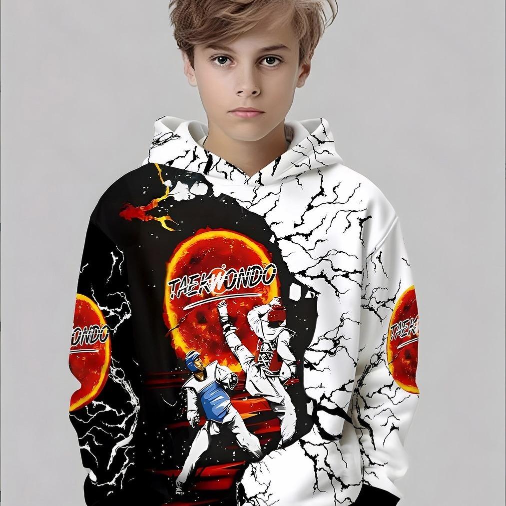 Худи для мальчика для тхэквондо - Толстовка с длинным рукавом с принтом «Динамичный воин» для тренировок, подходит для школы 13-14Y
Худи для мальчика для тхэквондо - Толстовка с длинным рукавом с принтом «Динамичный воин» для тренировок, подходит для школы 13-14Y