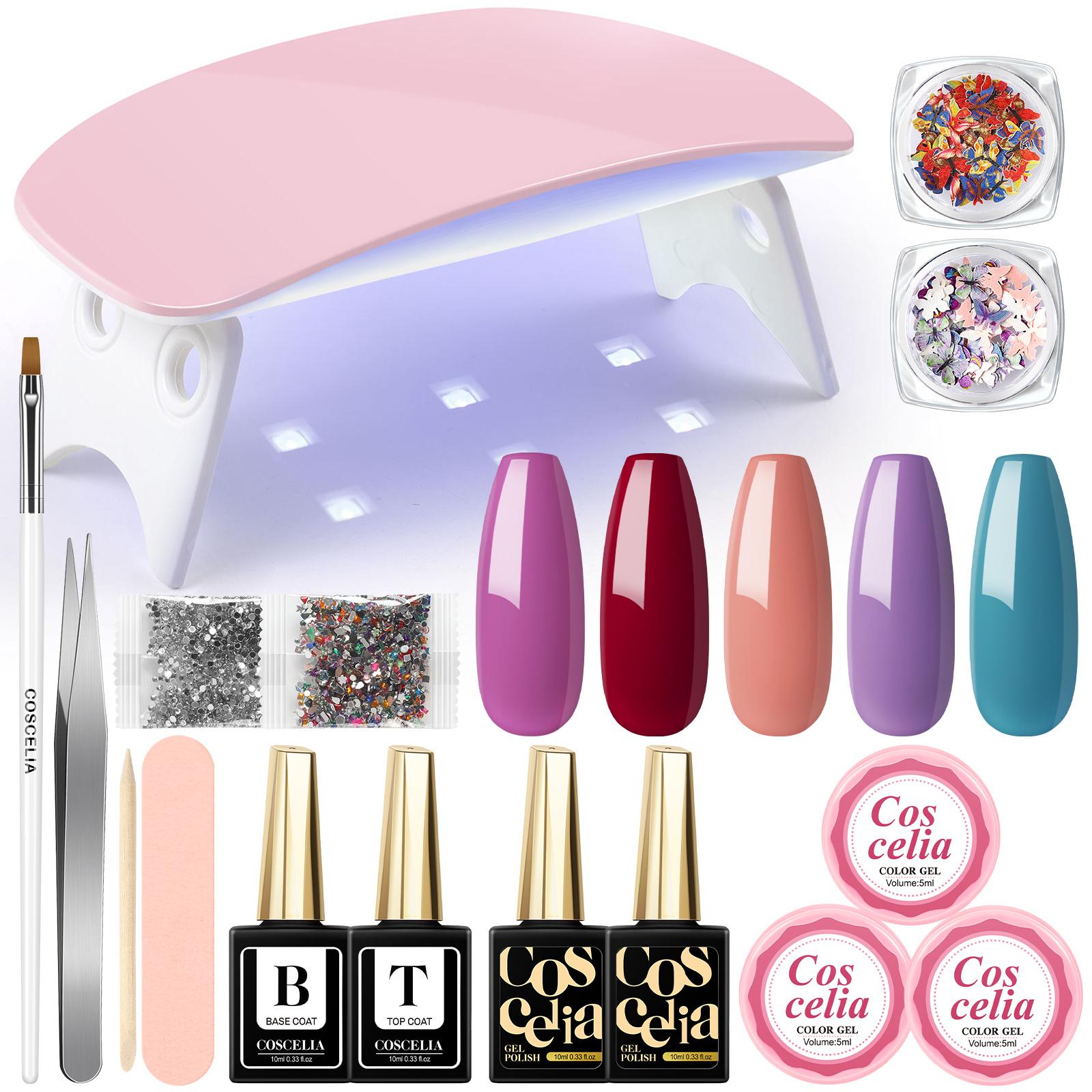 COSCELIA UV LED Nail Lamp Набор гель-лака для ногтей Цветной гель для ногтей для росписи ногтей с базовым верхним покрытием Набор инструментов для маникюра со стразами
COSCELIA UV LED Nail Lamp Набор гель-лака для ногтей Цветной гель для ногтей для росписи ногтей с базовым верхним покрытием Набор инструментов для маникюра со стразами