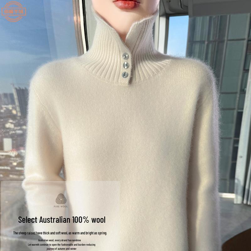 Women s High-Neck Knitted Pullover Wool Sweater - Long-Sleeved, Warm Autumn/Winter Top Small
Women s High-Neck Knitted Pullover Wool Sweater - Long-Sleeved, Warm Autumn/Winter Top Small
