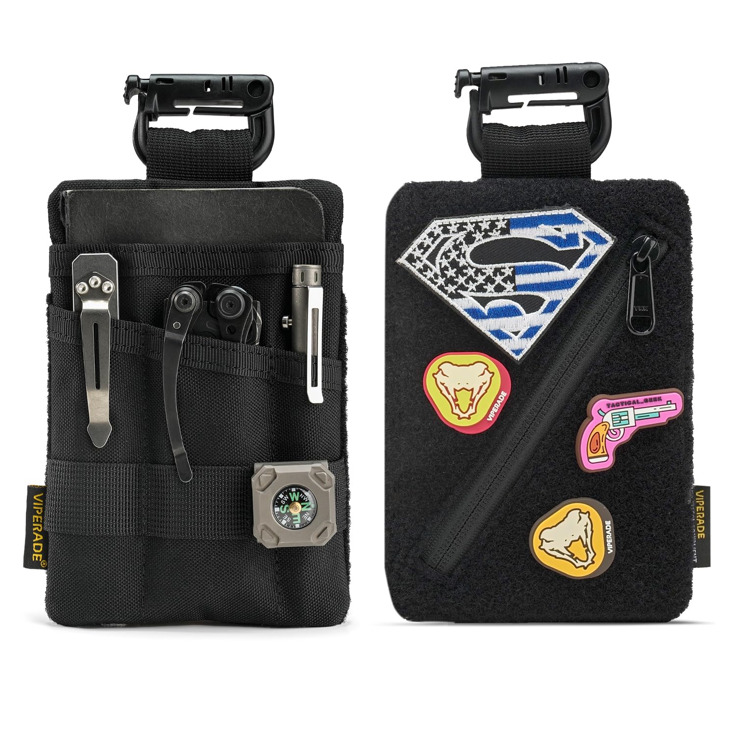 VIPERADE VE23 Pocket EDC Pouch with 3 Tool EDC Pocket Pouch with 1 Large EDC Organizer Pouch with DIY Patch Area Organizer, Slots, Pocket, (Black) чорний
VIPERADE VE23 Pocket EDC Pouch with 3 Tool EDC Pocket Pouch with 1 Large EDC Organizer Pouch with DIY Patch Area Organizer, Slots, Pocket, (Black) чорний