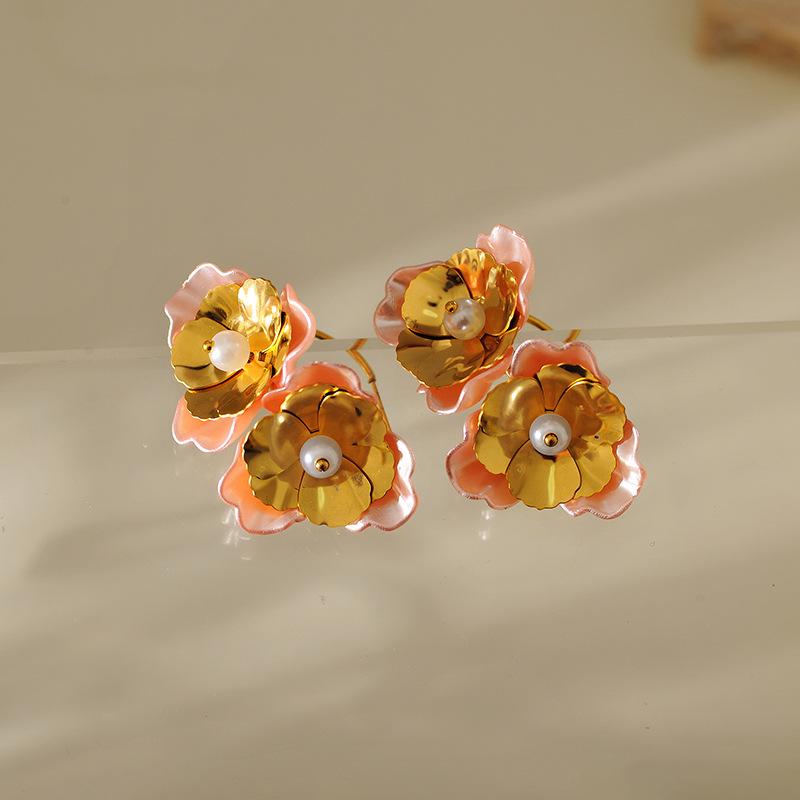 Metal Titanium Steel Imitation Pearl Flower Geometric Stud Earrings Women New Simple Elegant Design Zircon Wedding Accessories розовый
Metal Titanium Steel Imitation Pearl Flower Geometric Stud Earrings Women New Simple Elegant Design Zircon Wedding Accessories розовый