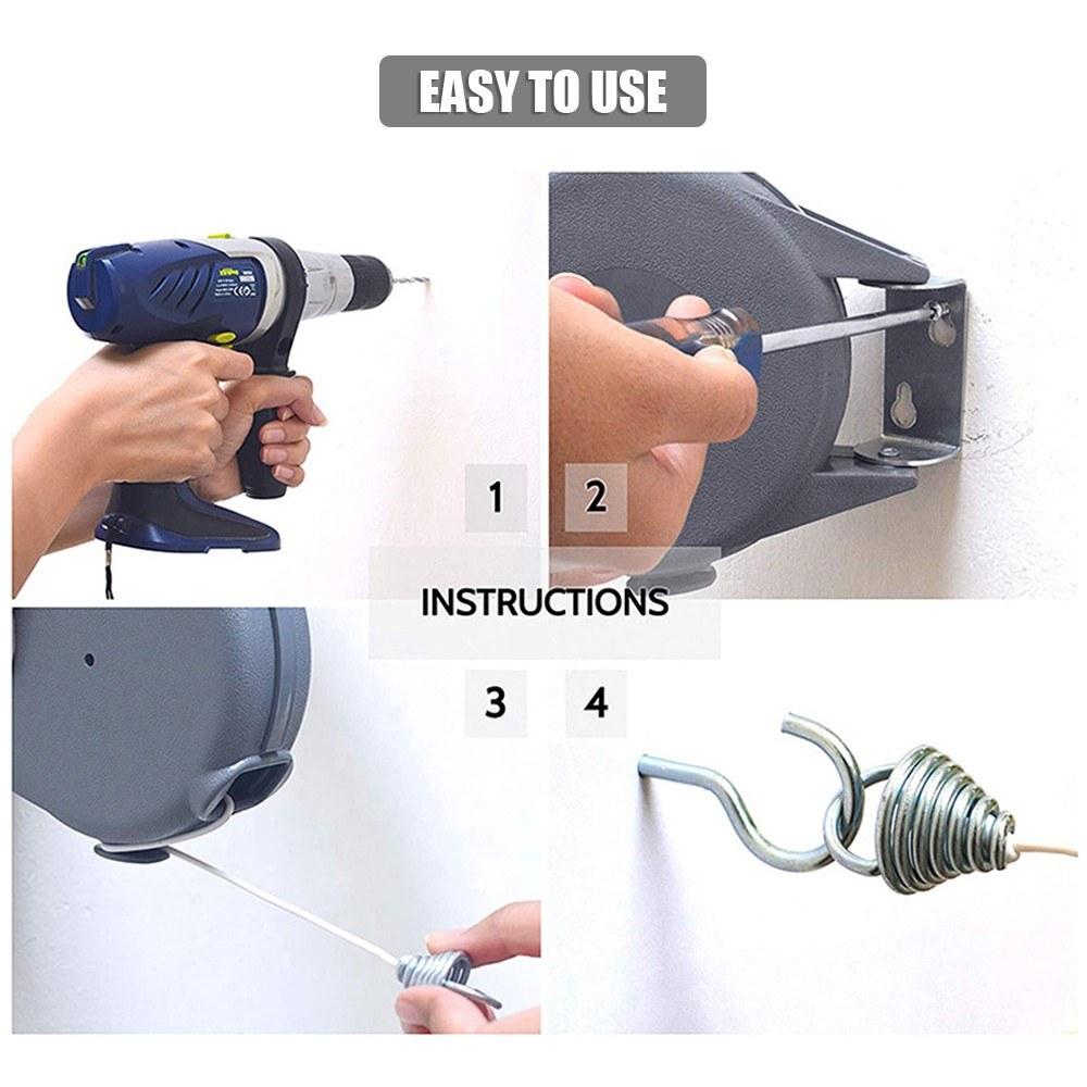 Portable Retractable Clothesline Heavy Duty PVC Clothes Drying Line Indoor Outdoor 49 Feet Clothes Drying Rack Type A
Portable Retractable Clothesline Heavy Duty PVC Clothes Drying Line Indoor Outdoor 49 Feet Clothes Drying Rack Type A