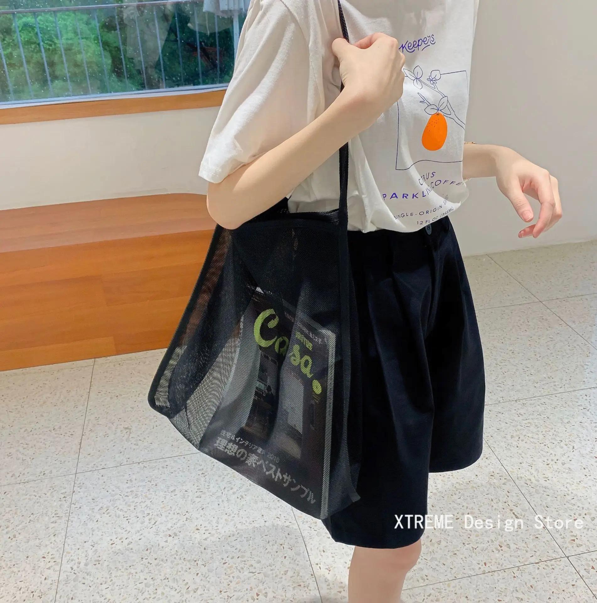 Beach Bag Large Capacity Shopping Bag Transparent Mesh Reusable Fashion Portable Travel Organizer Eco-Friendly Storage Bag чёрный
Beach Bag Large Capacity Shopping Bag Transparent Mesh Reusable Fashion Portable Travel Organizer Eco-Friendly Storage Bag чёрный