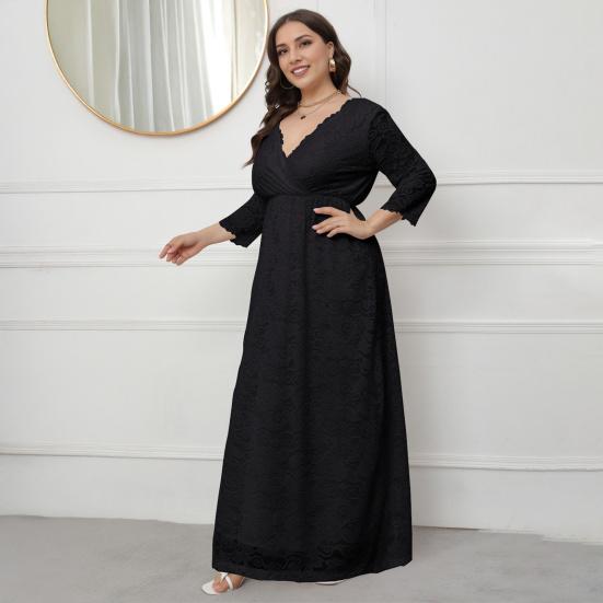 Women Maxi Dress V-Neck 3/4 Sleeve High Waist Long Dress Embroidery Lace Flower Wedding Vacation Plus Size Dress XL
Women Maxi Dress V-Neck 3/4 Sleeve High Waist Long Dress Embroidery Lace Flower Wedding Vacation Plus Size Dress XL