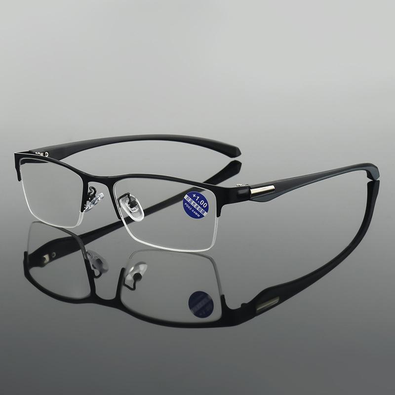 Classic Half-frame Reading Glasses Men Business Semi-rim Presbyopic Glasses Male Luxury Daily Anti-blue Light Glasses +400
Classic Half-frame Reading Glasses Men Business Semi-rim Presbyopic Glasses Male Luxury Daily Anti-blue Light Glasses +400