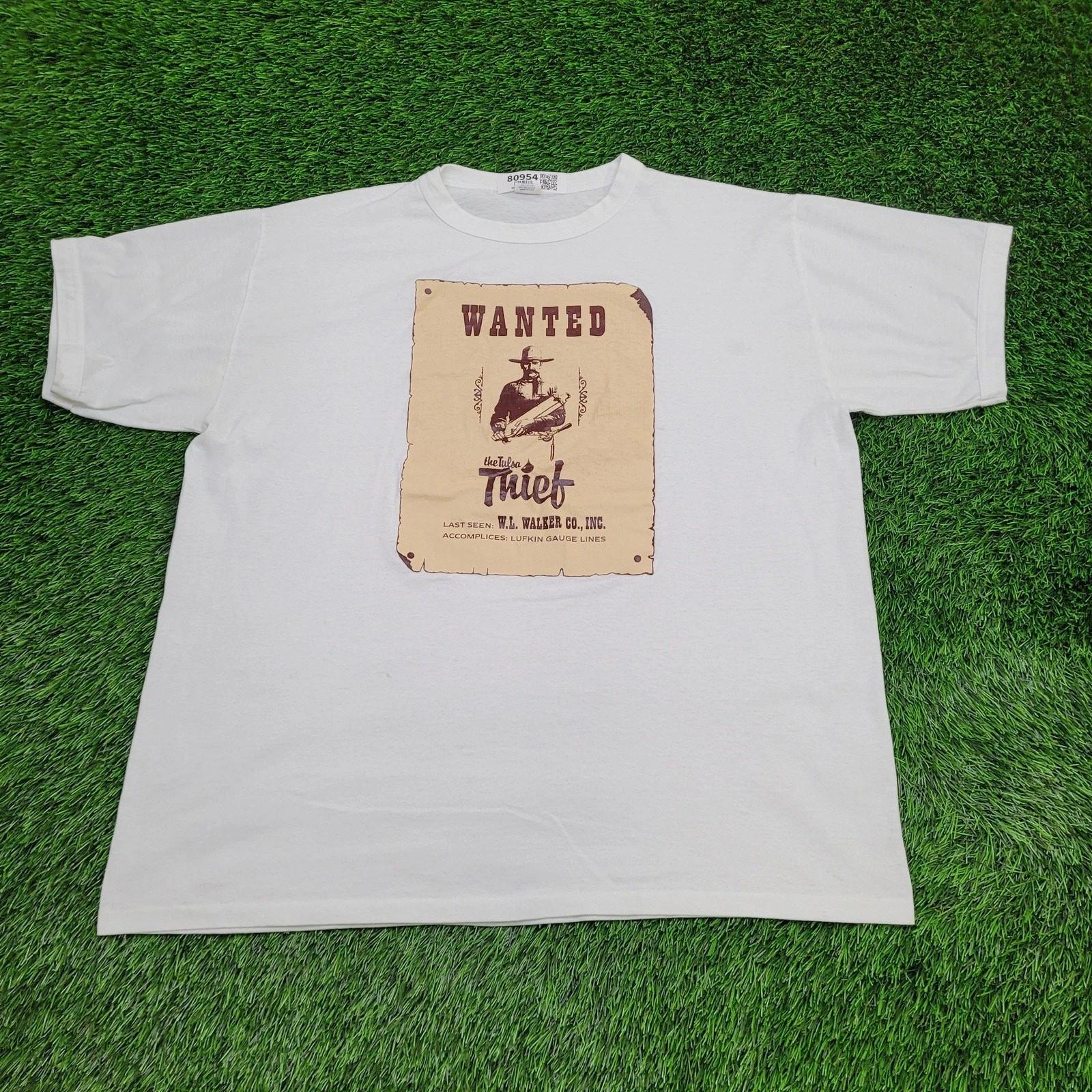 Vintage 80s Tulsa Thief Shirt 2XL 26x29 Wanted Poster 2XL
Vintage 80s Tulsa Thief Shirt 2XL 26x29 Wanted Poster 2XL