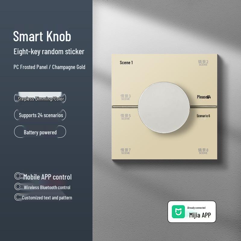 Smart Knob Switch Panel: Eight Buttons, Mijia App & Xiaoai Voice Compatibility
Smart Knob Switch Panel: Eight Buttons, Mijia App & Xiaoai Voice Compatibility