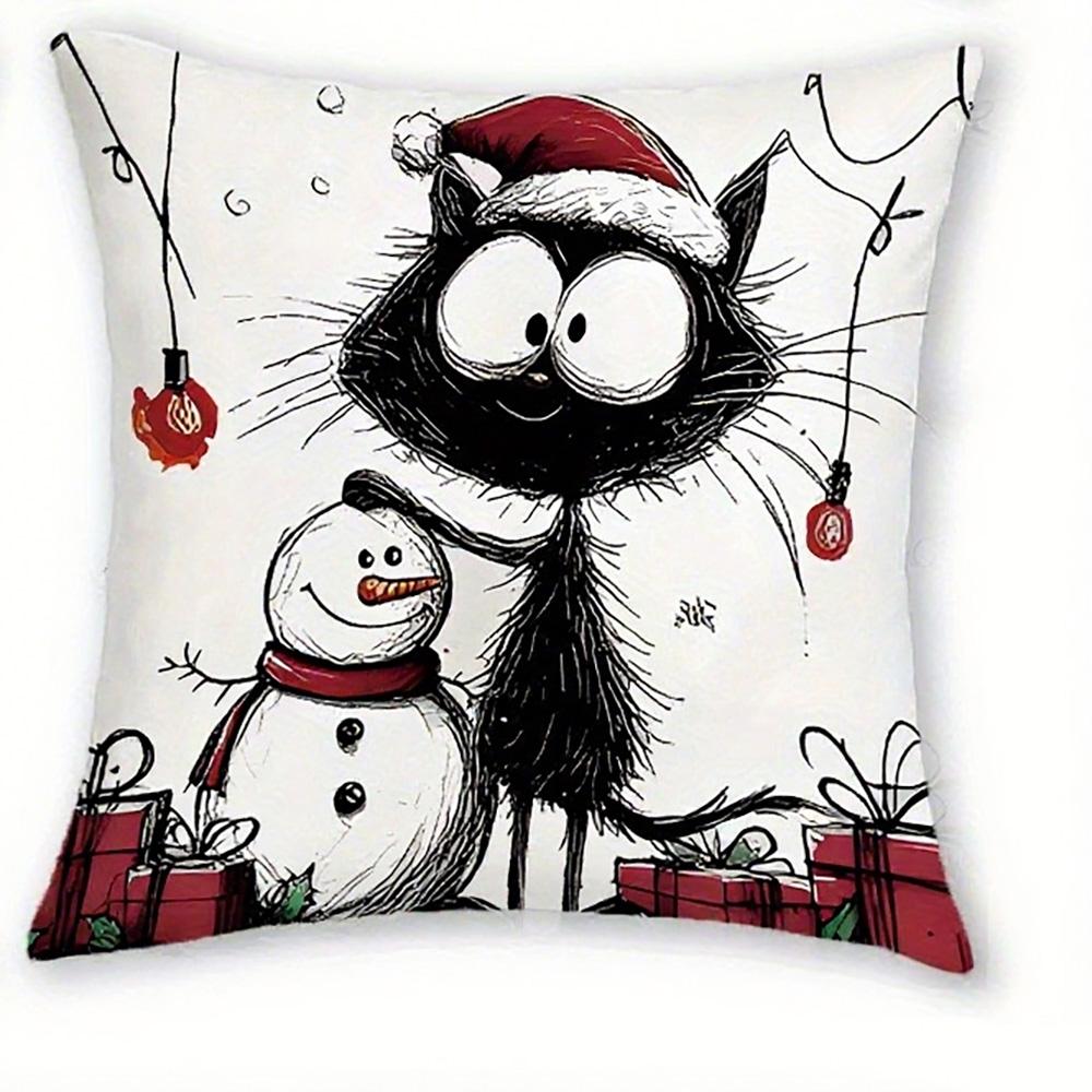 Christmas Cat and Snowman Pattern Pillowcases: Festive Fun for Your Home Sofa room cushion cover home decoration new year gift 16x16Inch
Christmas Cat and Snowman Pattern Pillowcases: Festive Fun for Your Home Sofa room cushion cover home decoration new year gift 16x16Inch