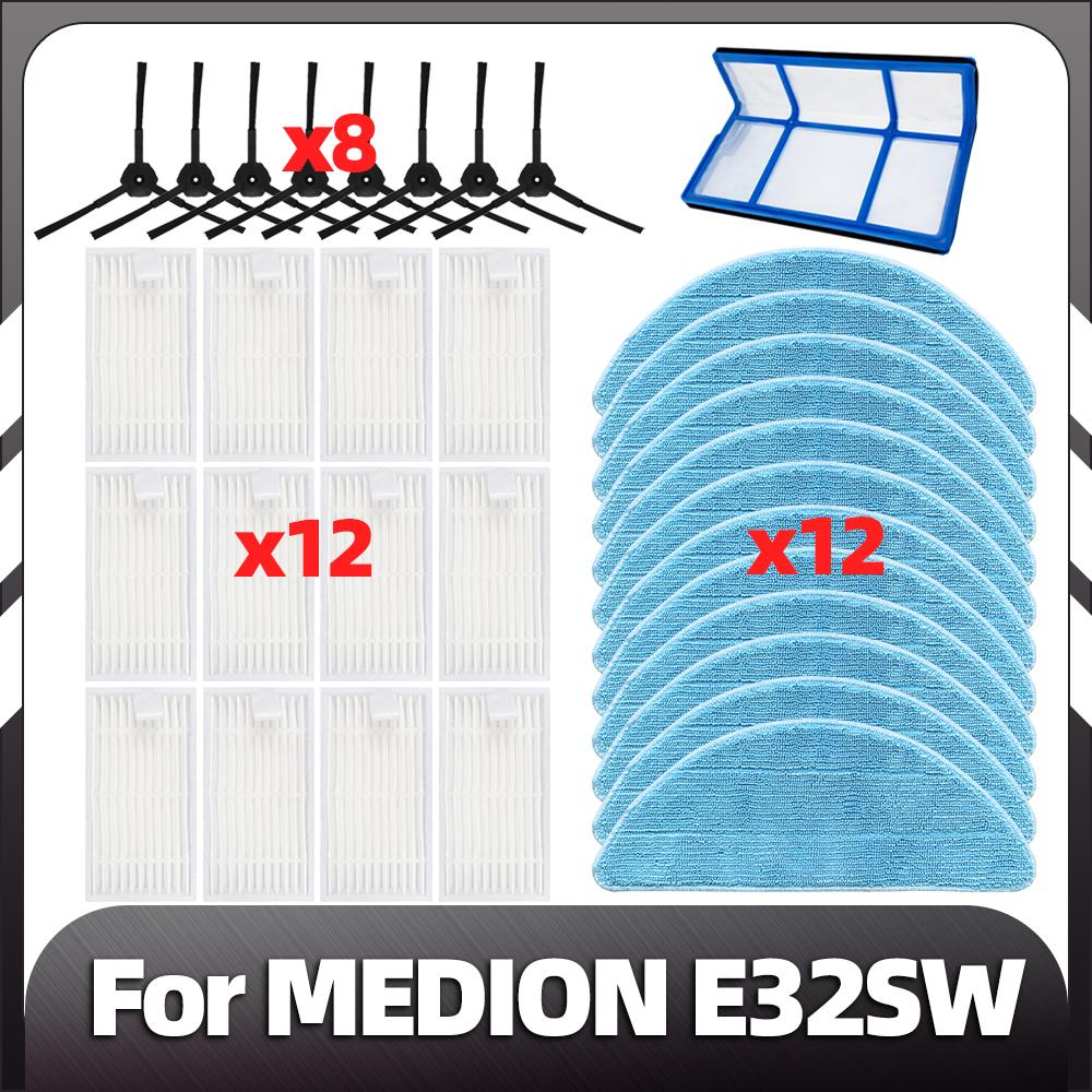 Compatible for MEDION E32SW Robot Vacuum Replacement Brush HEPA Filter Mop Pad Spare Parts Accessories 
Compatible for MEDION E32SW Robot Vacuum Replacement Brush HEPA Filter Mop Pad Spare Parts Accessories