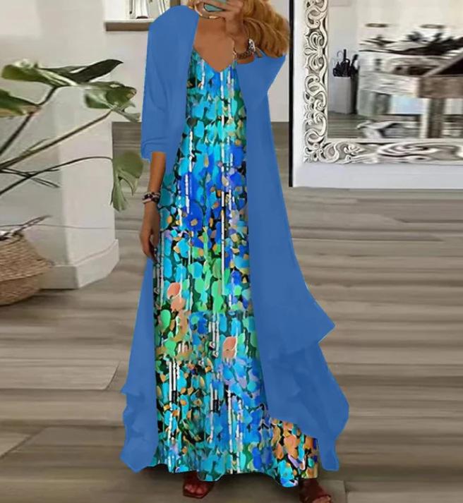 Элегантное макси-платье с цветочным принтом и бабочками, с длинным кардиганом, женское платье в стиле бохо-шик, повседневное летнее платье 4XL
Элегантное макси-платье с цветочным принтом и бабочками, с длинным кардиганом, женское платье в стиле бохо-шик, повседневное летнее платье 4XL