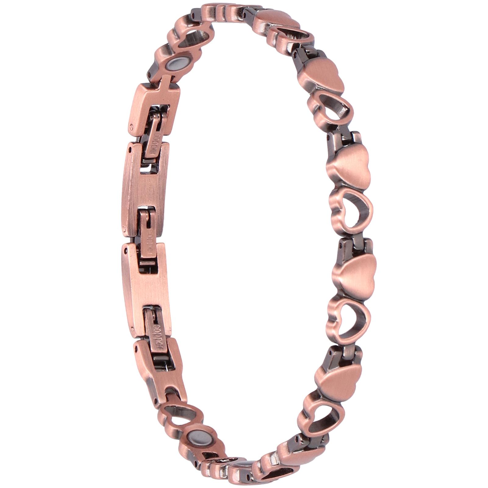 Magnet Therapy Bracelet Copper Pain Relief Hand Chain Heart Shape Jewelry for Ladies
Magnet Therapy Bracelet Copper Pain Relief Hand Chain Heart Shape Jewelry for Ladies