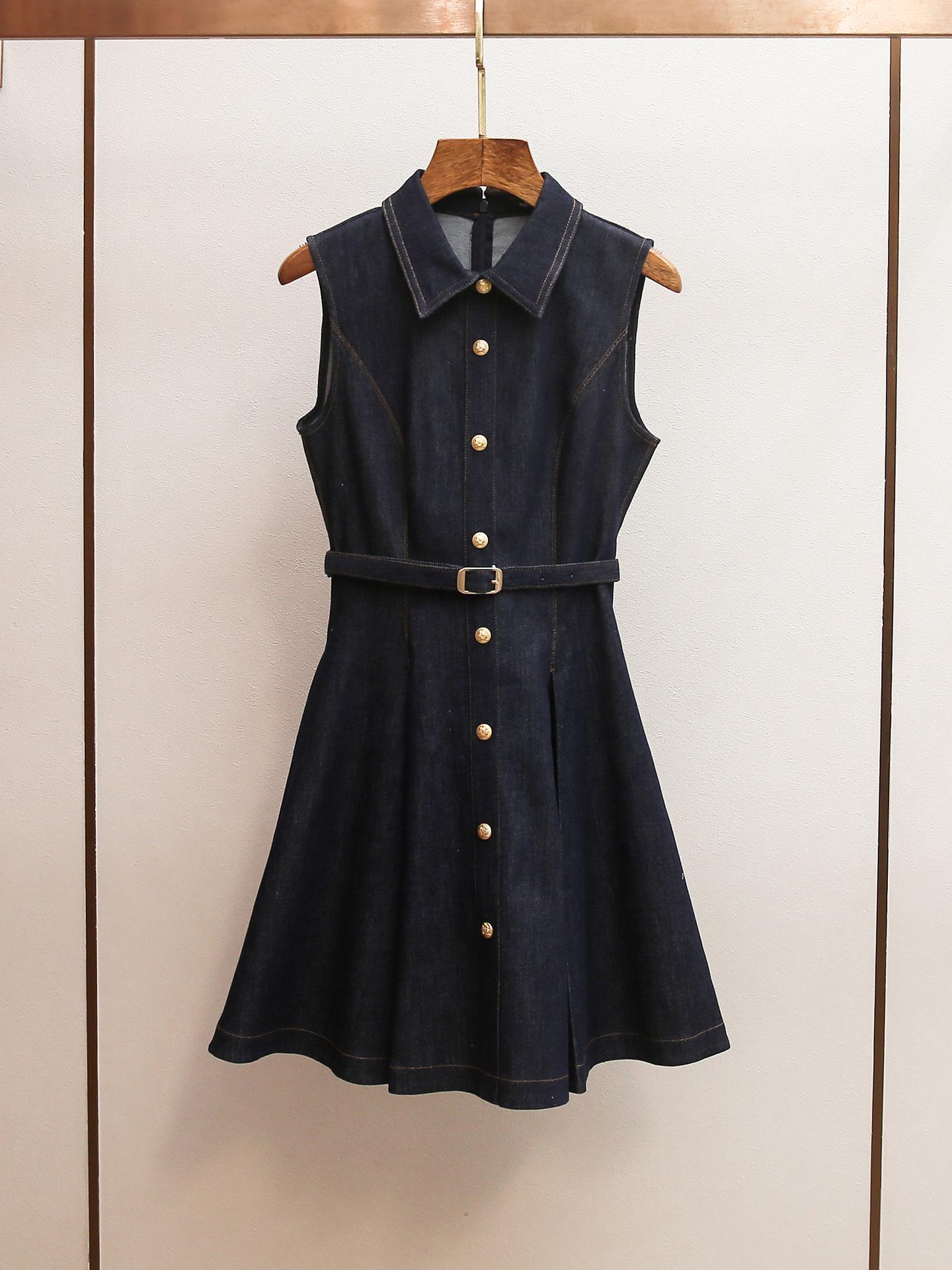 Spring French Retro Sleeveless A-Line Lapel Dress for Women Small джинсовый синий
Spring French Retro Sleeveless A-Line Lapel Dress for Women Small джинсовый синий