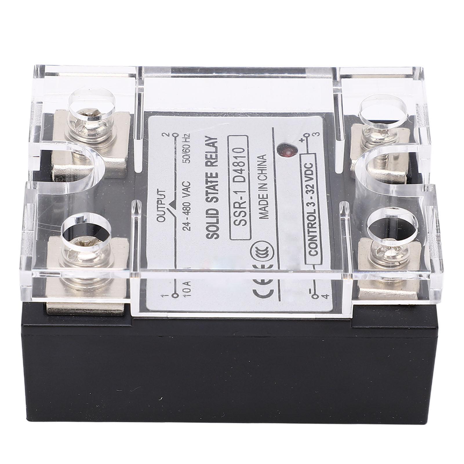 10A Solid State Relay DC Control AC SSR Semiconductor Relay Module 24-480V AC Load Voltage S
10A Solid State Relay DC Control AC SSR Semiconductor Relay Module 24-480V AC Load Voltage S