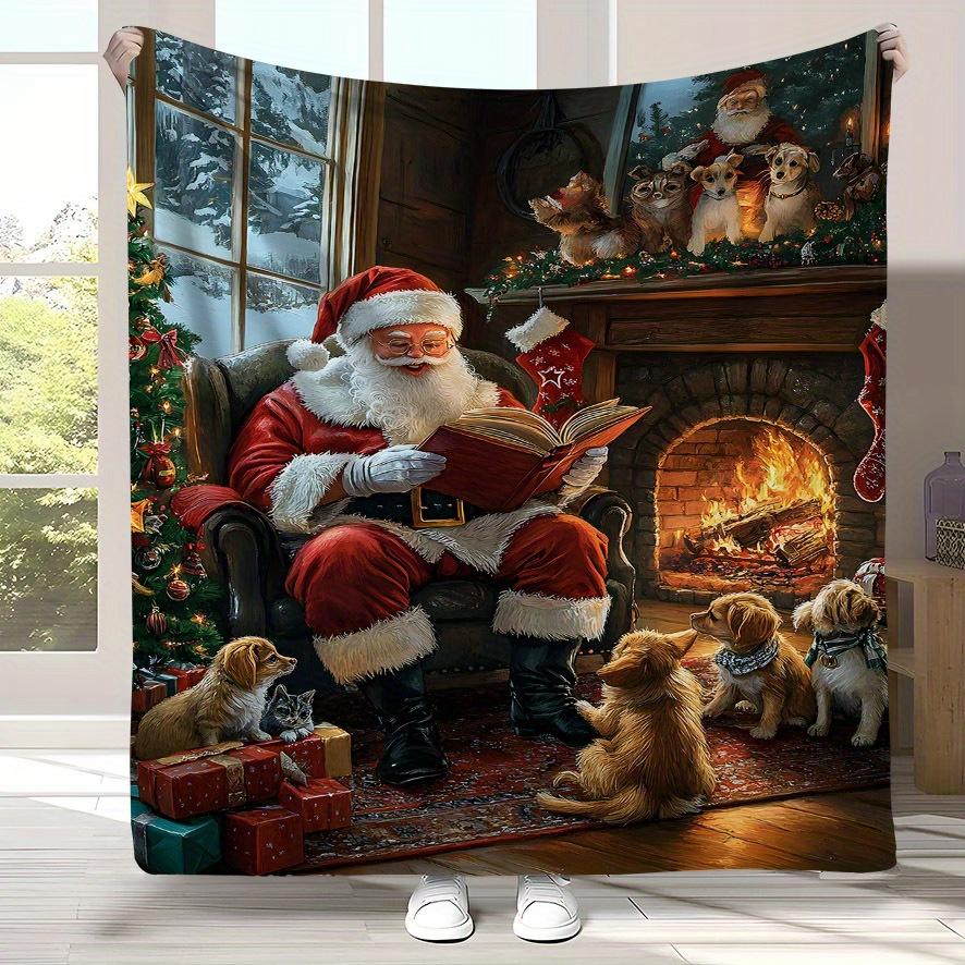 Santa with Animals Flannel Blanket, Fireplace Christmas Night Design, Vintage Story Print Throw, All Season Soft Home Decor 75x90cm
Santa with Animals Flannel Blanket, Fireplace Christmas Night Design, Vintage Story Print Throw, All Season Soft Home Decor 75x90cm