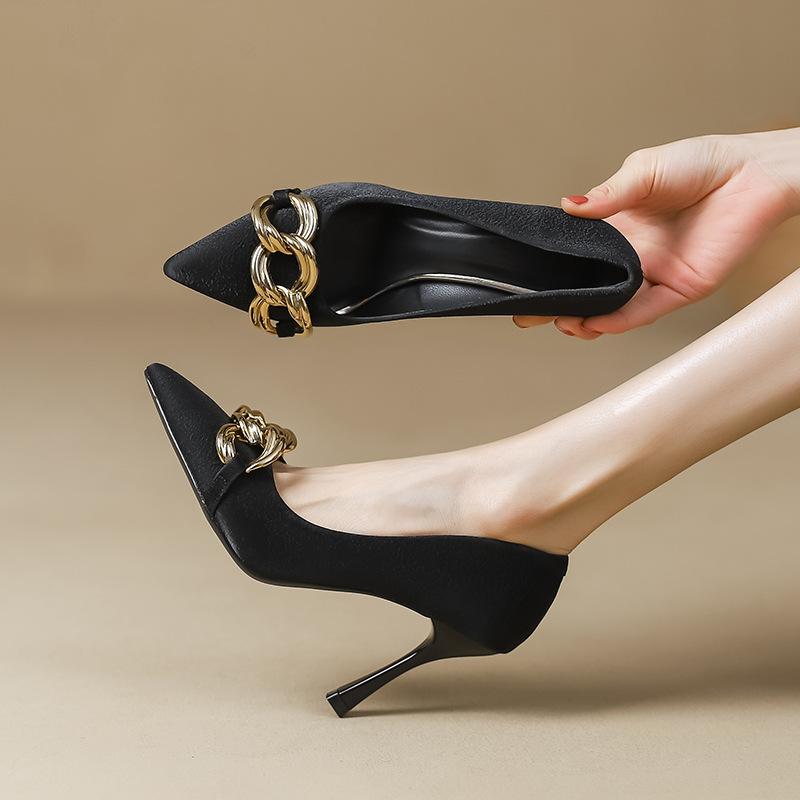 High heels women s autumn and summer new fine heel design sense niche temperament celebrity French nude pointed single shoes 33
High heels women s autumn and summer new fine heel design sense niche temperament celebrity French nude pointed single shoes 33