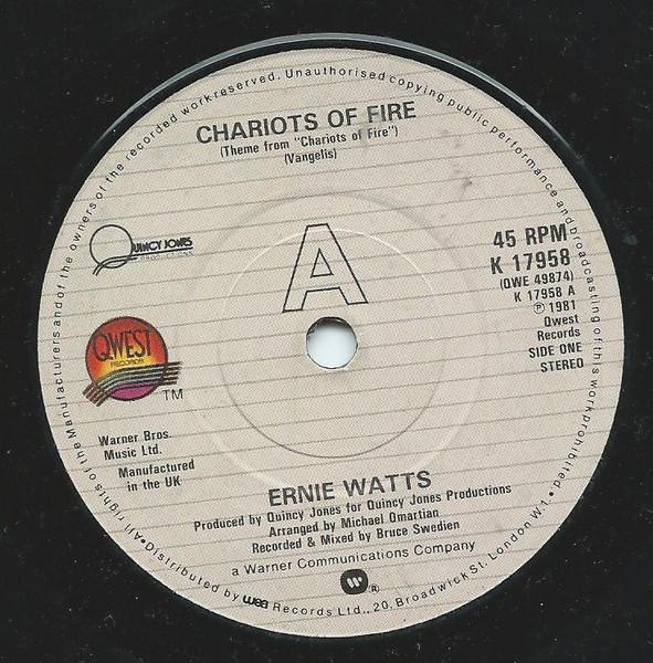7-дюймовая пластинка ERNIE WATTS Chariots Of Fire K17958 Qwest Records 1981 UK Джаз Б/у
7-дюймовая пластинка ERNIE WATTS Chariots Of Fire K17958 Qwest Records 1981 UK Джаз Б/у