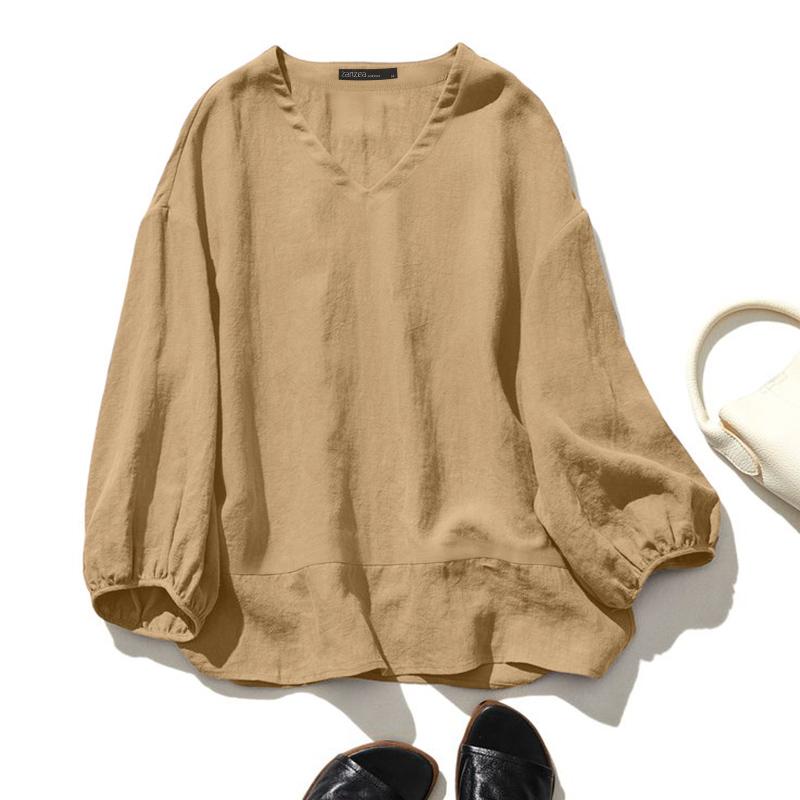 ZANZEA Женская повседневная блузка свободного кроя с V-образным вырезом и рукавом 3/4 3XL хаки
ZANZEA Женская повседневная блузка свободного кроя с V-образным вырезом и рукавом 3/4 3XL хаки