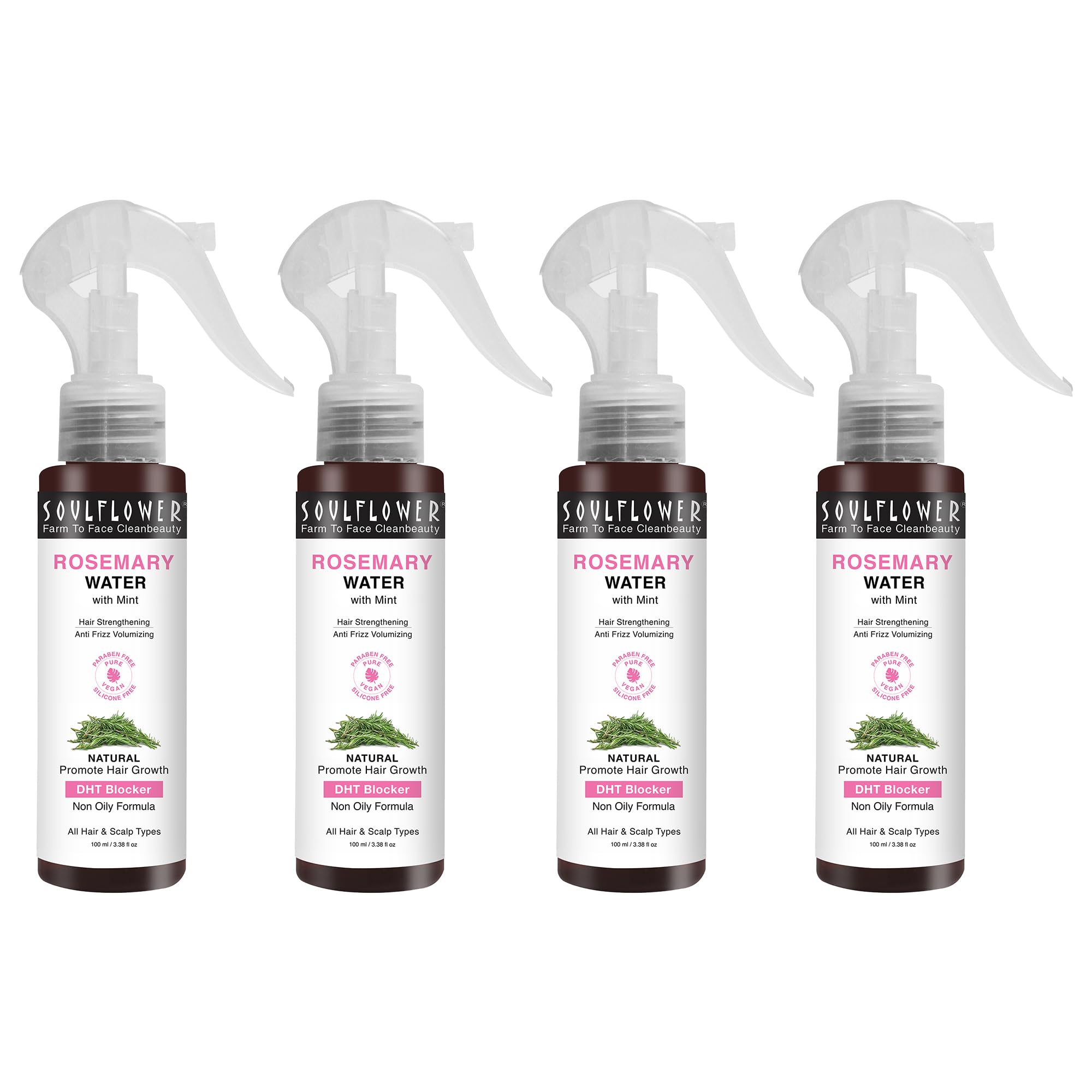 Soulflower Rosemary Water Hair Spray Pack of 4 (100 ml Each) | Niacinamide & Mint Mist | Anti-Hair-Fall, Regrowth & Frizz Control | Cooling Scalp
Soulflower Rosemary Water Hair Spray Pack of 4 (100 ml Each) | Niacinamide & Mint Mist | Anti-Hair-Fall, Regrowth & Frizz Control | Cooling Scalp