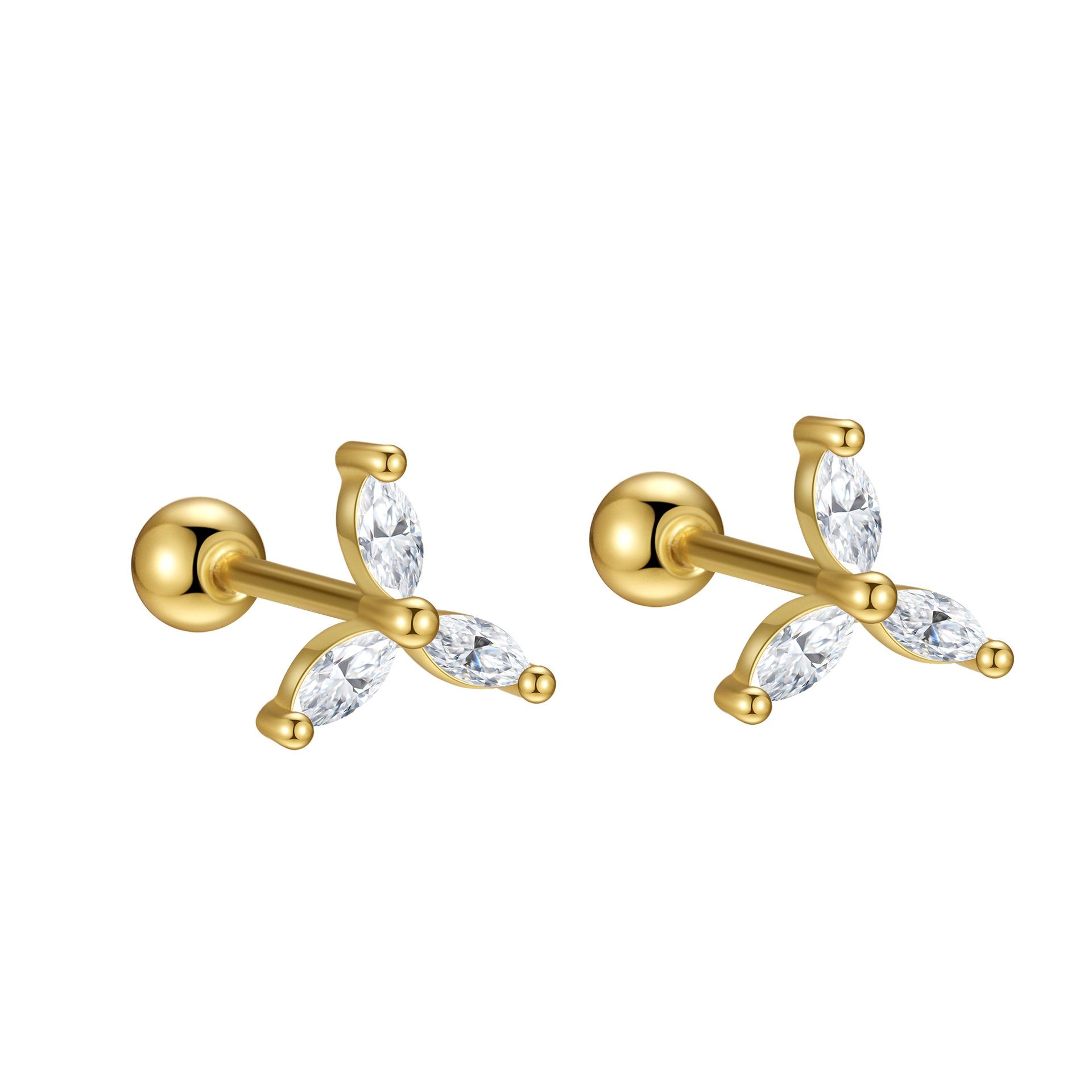 925 Sterling Silver Shiny Zircon Windmill Screw Earrings for Women s Fashion Creative Design Earrings золотий
925 Sterling Silver Shiny Zircon Windmill Screw Earrings for Women s Fashion Creative Design Earrings золотий
