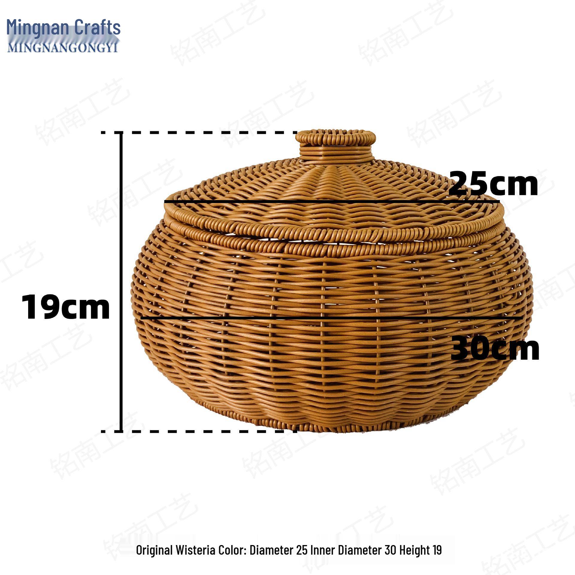 Oval Pumpkin Imitation Rattan Storage Basket with Lid for Snacks and Sundries
Oval Pumpkin Imitation Rattan Storage Basket with Lid for Snacks and Sundries
