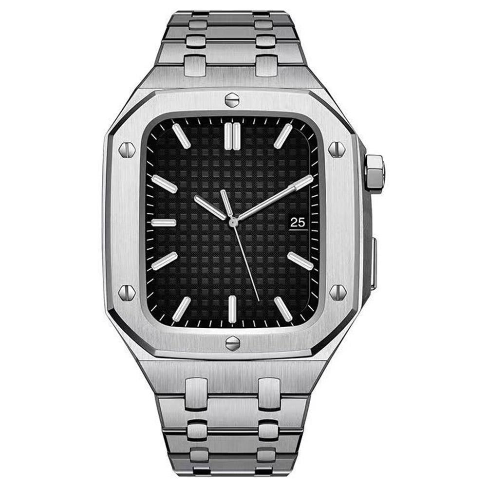 For Apple Watch Series 8/7 45mm Stainless Steel Watch Band Watch Strap+Anti-drop Protective Case Silver
For Apple Watch Series 8/7 45mm Stainless Steel Watch Band Watch Strap+Anti-drop Protective Case Silver