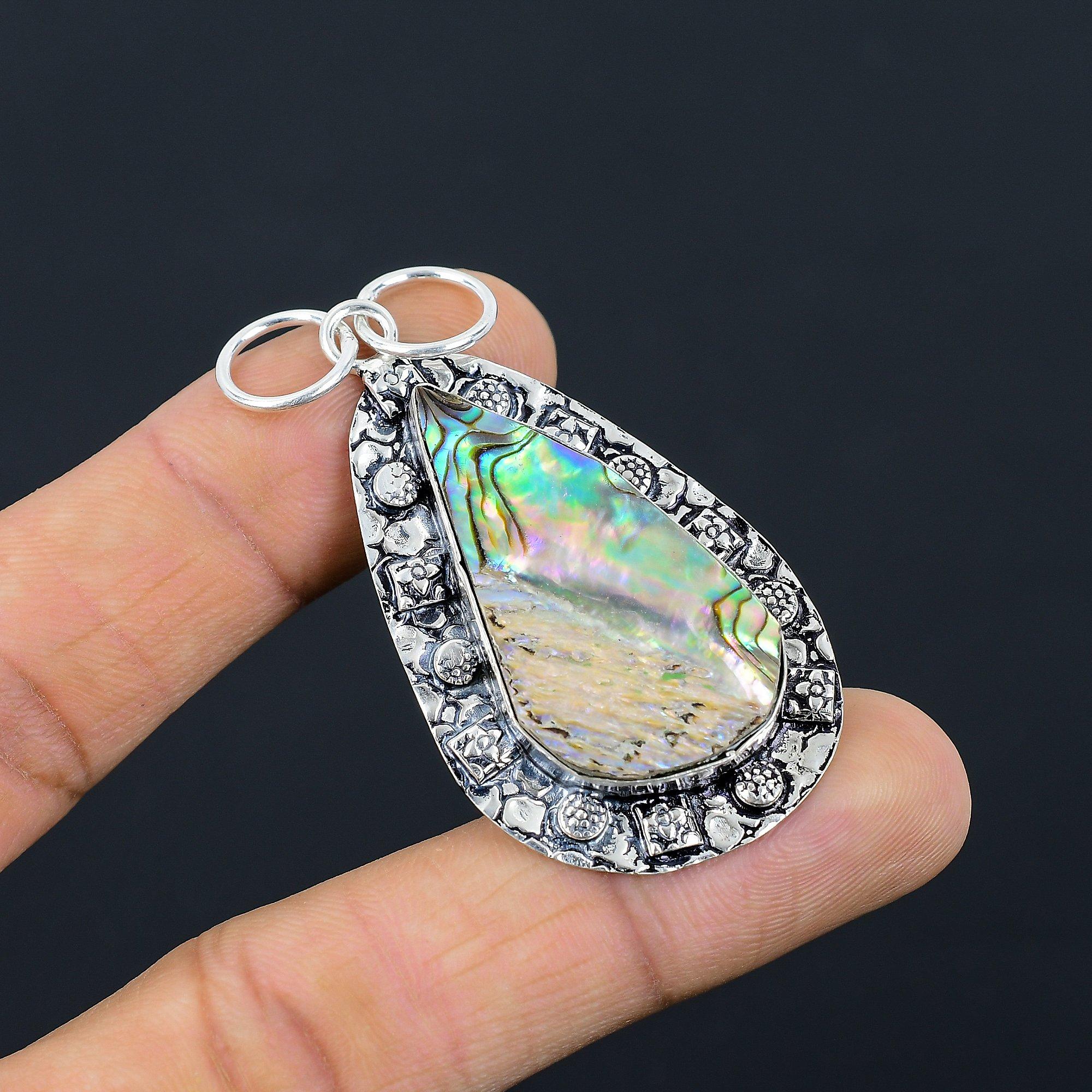 Sterling Silver Pear Abalone Shell Stone Sister Bezel Unique New Wedding Pendant
Sterling Silver Pear Abalone Shell Stone Sister Bezel Unique New Wedding Pendant