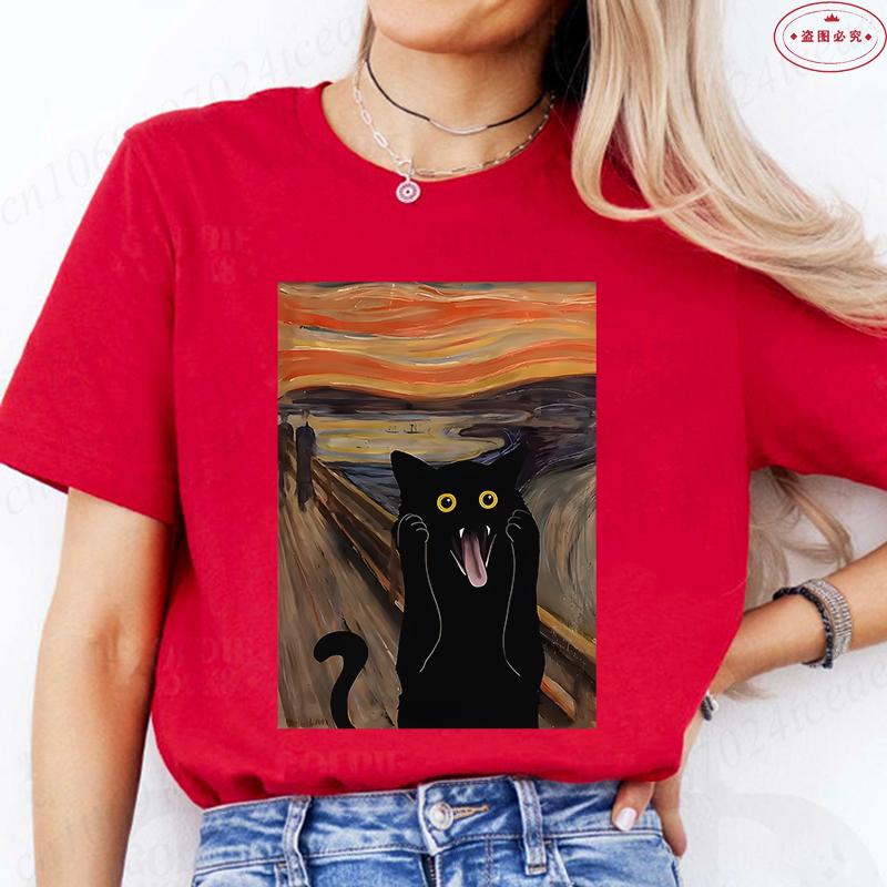 Scared Cat Print Clothes Crew Neck Unisex Womens Tshirt Casual Short Sleeve Top for Summer Y2k Top Fashion Womens Tee Clothing S
Scared Cat Print Clothes Crew Neck Unisex Womens Tshirt Casual Short Sleeve Top for Summer Y2k Top Fashion Womens Tee Clothing S