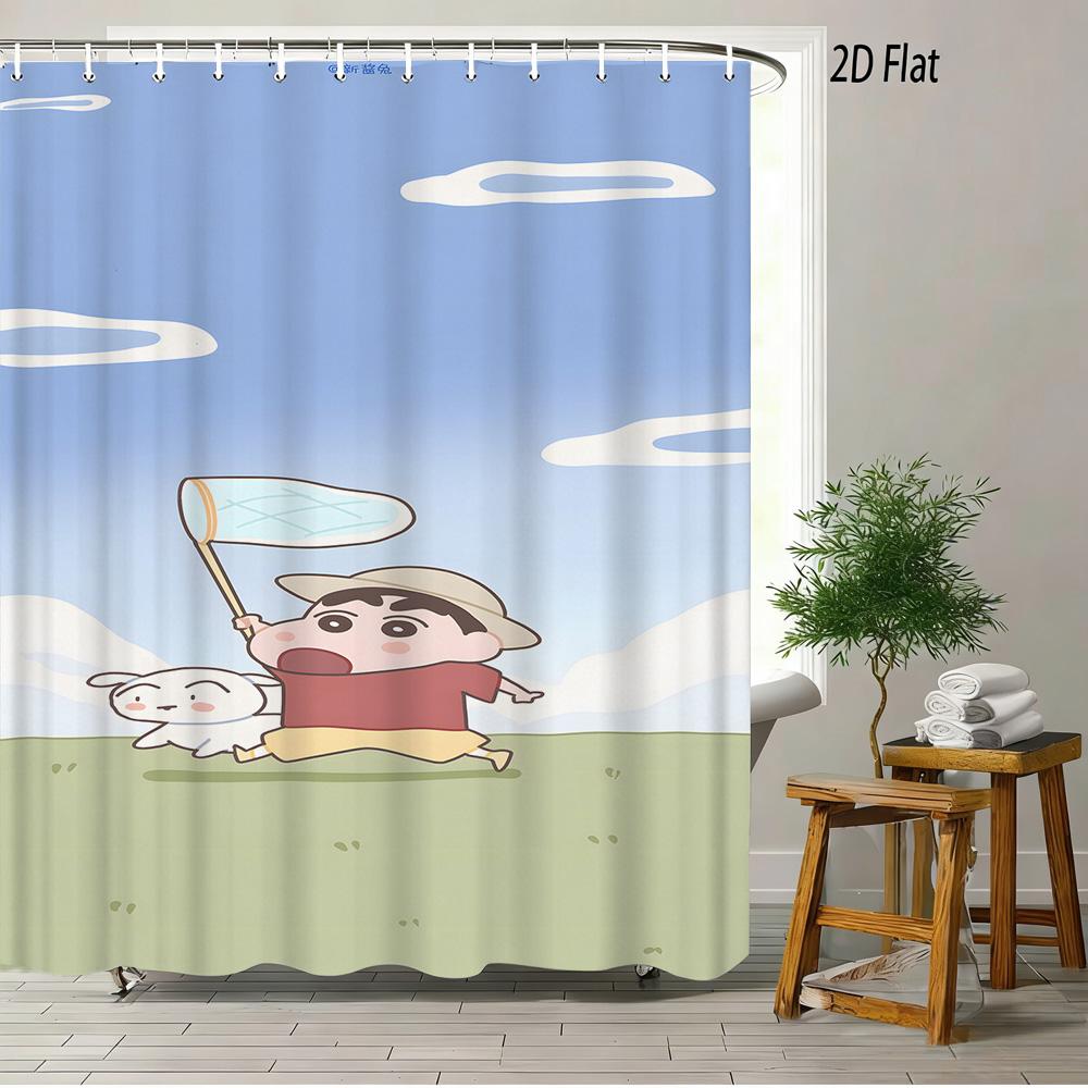 Crayon Shin-Chan Ufo & Shiro 2D Print Waterproof Shower Curtain, Green Anime Bathroom Decor With Hooks W60H190(CM)-1 Pcs
Crayon Shin-Chan Ufo & Shiro 2D Print Waterproof Shower Curtain, Green Anime Bathroom Decor With Hooks W60H190(CM)-1 Pcs