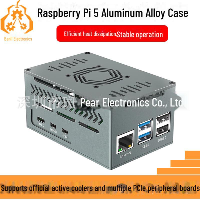 Корпус Raspberry Pi 5 з алюмінієвого сплаву з мідним радіатором та вентилятором, підтримує розширення PCIE
Корпус Raspberry Pi 5 з алюмінієвого сплаву з мідним радіатором та вентилятором, підтримує розширення PCIE