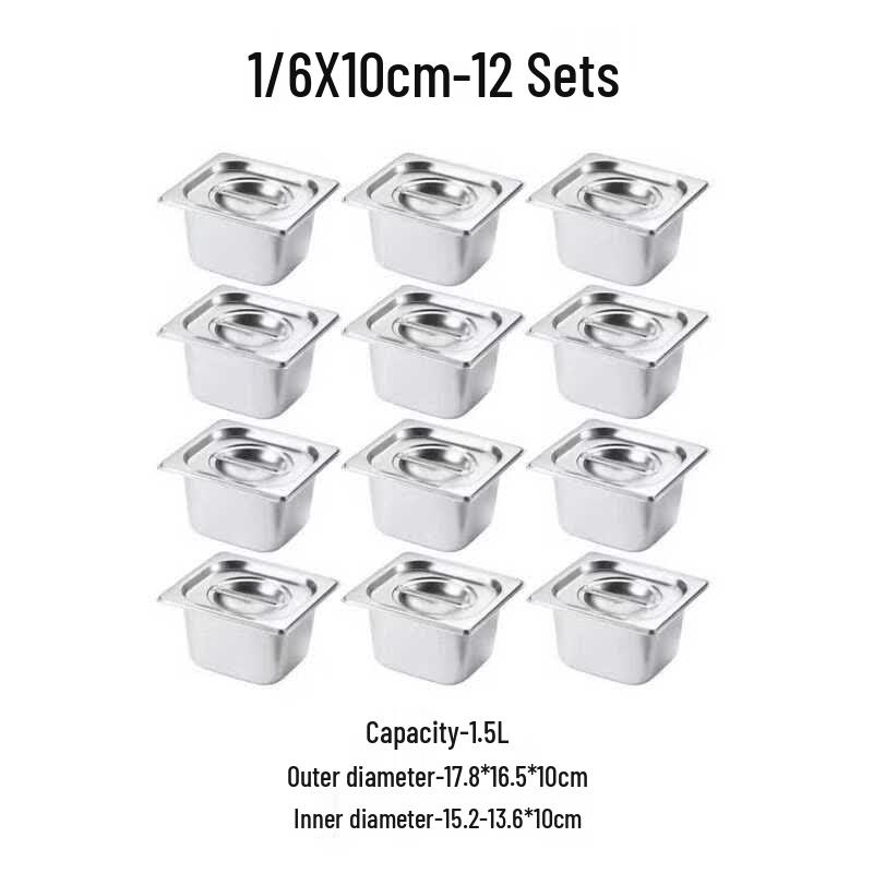 Hàn dùn Stainless Steel GN 1/6 Food Pan (12-Pack)
Hàn dùn Stainless Steel GN 1/6 Food Pan (12-Pack)