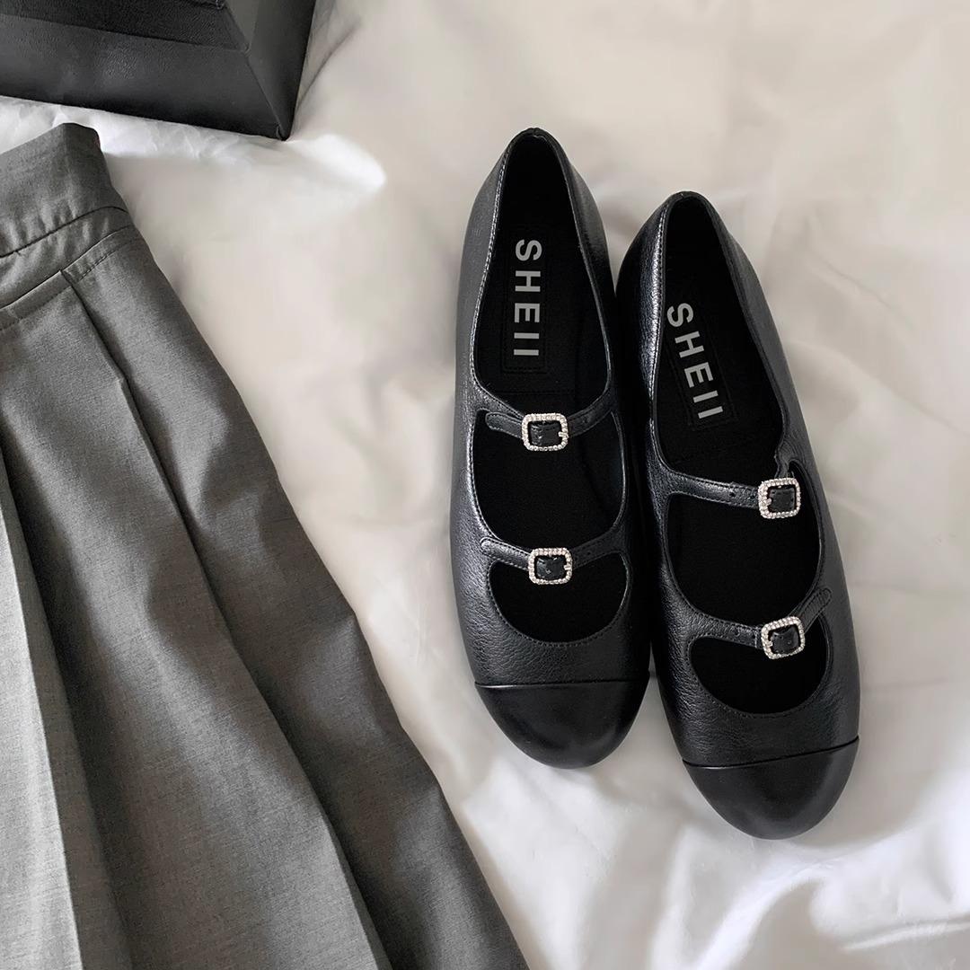 Cowhide version~ Audrey Manor color matching double diamond buckle strap fashionable Mary Jane shoes women s single shoes 35 чорний
Cowhide version~ Audrey Manor color matching double diamond buckle strap fashionable Mary Jane shoes women s single shoes 35 чорний