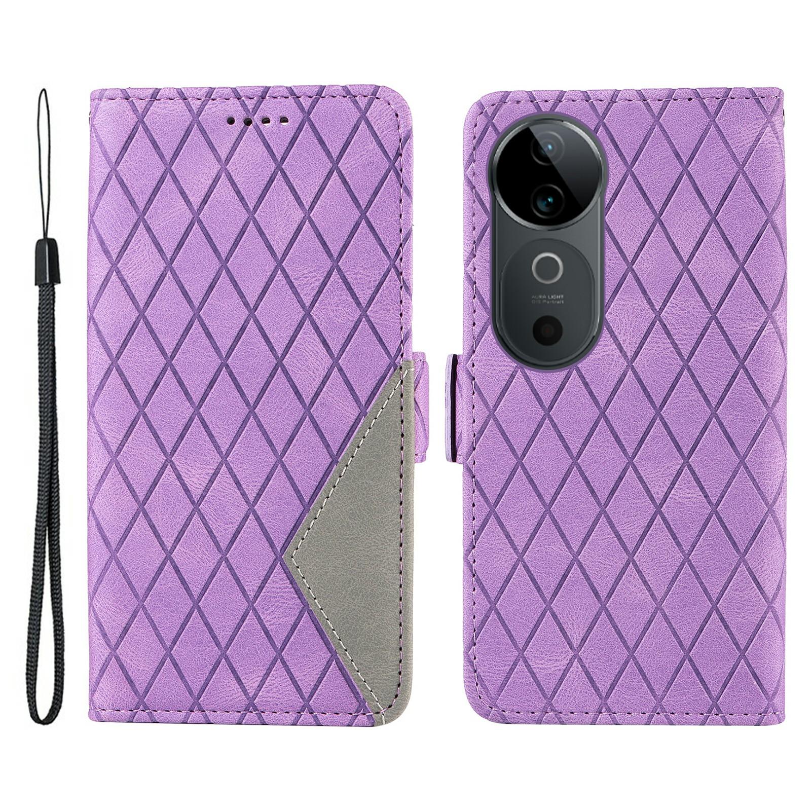 For vivo S19 5G/V40 5G Case Rhombus Splicing Leather Phone Cover Light Purple
For vivo S19 5G/V40 5G Case Rhombus Splicing Leather Phone Cover Light Purple