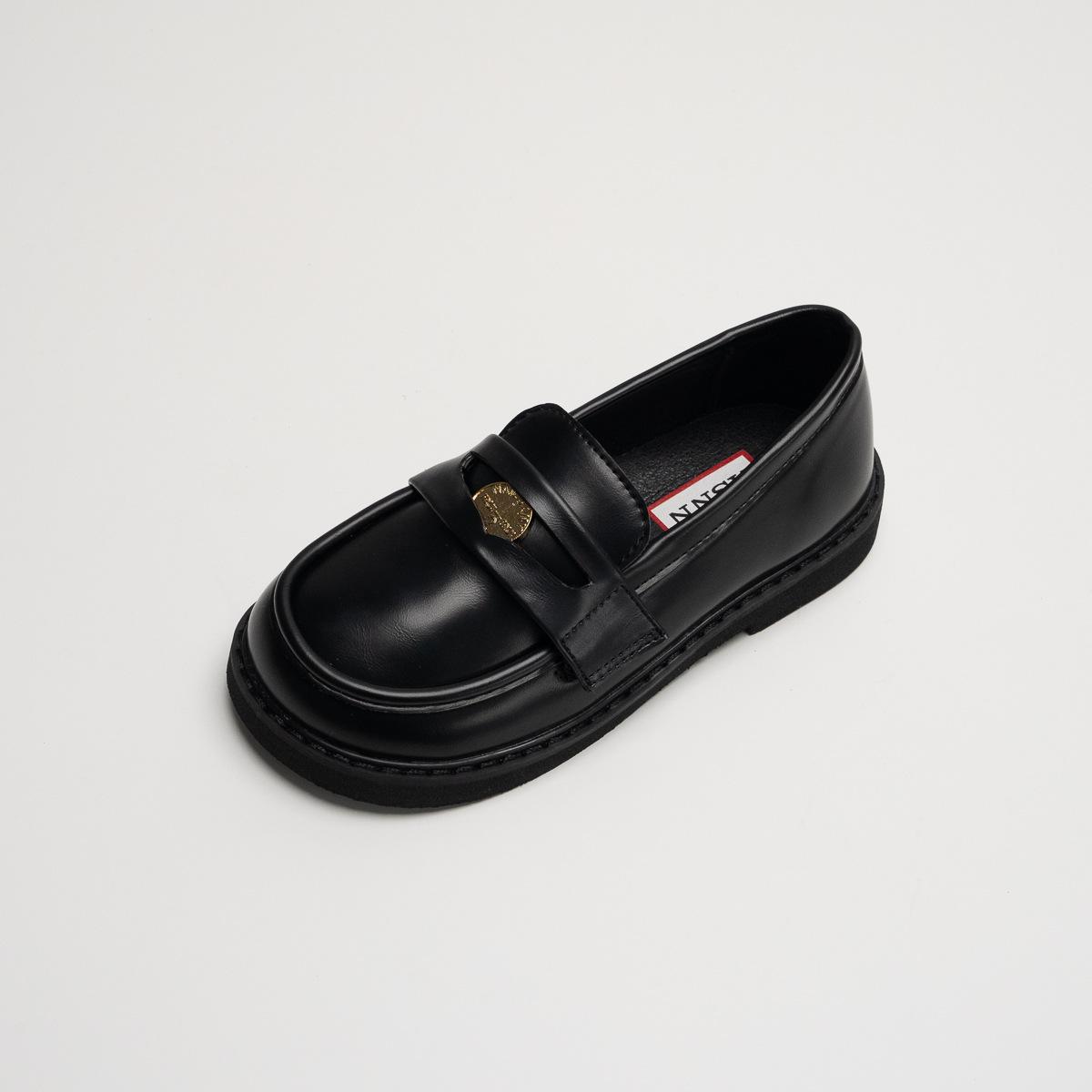 XSHX Золотая монета ЛОФЕРЫ Детские лоферы Весна и Осень Новые Девочки Ретро JK Колледж Стиль Кожаная Обувь 25