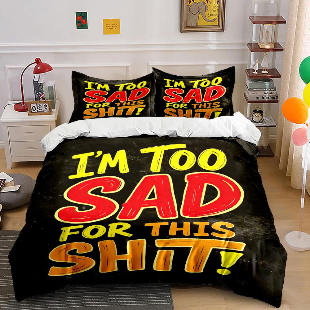 Bold text statement pattern Bedding sets Duvet cover sets Duvet covers Pillowcases(1 * Duvet Cover 2 * Pillowcases, without duvet insert) 135x200cm
Bold text statement pattern Bedding sets Duvet cover sets Duvet covers Pillowcases(1 * Duvet Cover 2 * Pillowcases, without duvet insert) 135x200cm