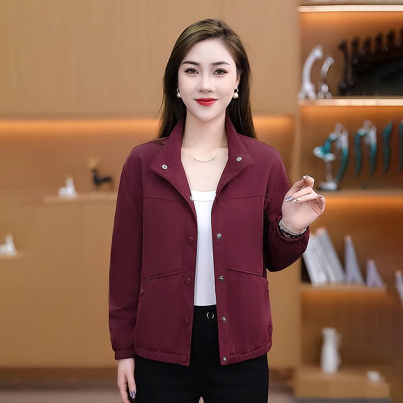 Women s Wine Red Stand Collar Slimming Jacket - Spring/Autumn 2026 L
Women s Wine Red Stand Collar Slimming Jacket - Spring/Autumn 2026 L