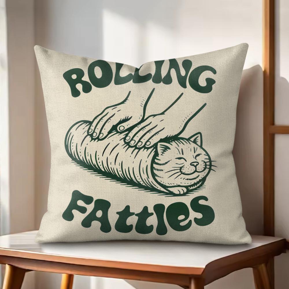 Rolling Fatties Cat Cushion Cover Natural Linen Organic Fabric DoubleSided Printing Couch Pillow Covers Home Decor 30x30cm
Rolling Fatties Cat Cushion Cover Natural Linen Organic Fabric DoubleSided Printing Couch Pillow Covers Home Decor 30x30cm