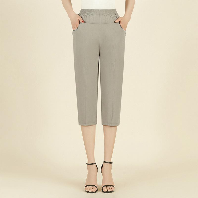 Mom s Summer Cotton Cropped Pants - Stylish, Cool, Solid Color Casual Wear for Middle-Aged & Elderly Women 2XL (105-120 lbs)
Mom s Summer Cotton Cropped Pants - Stylish, Cool, Solid Color Casual Wear for Middle-Aged & Elderly Women 2XL (105-120 lbs)