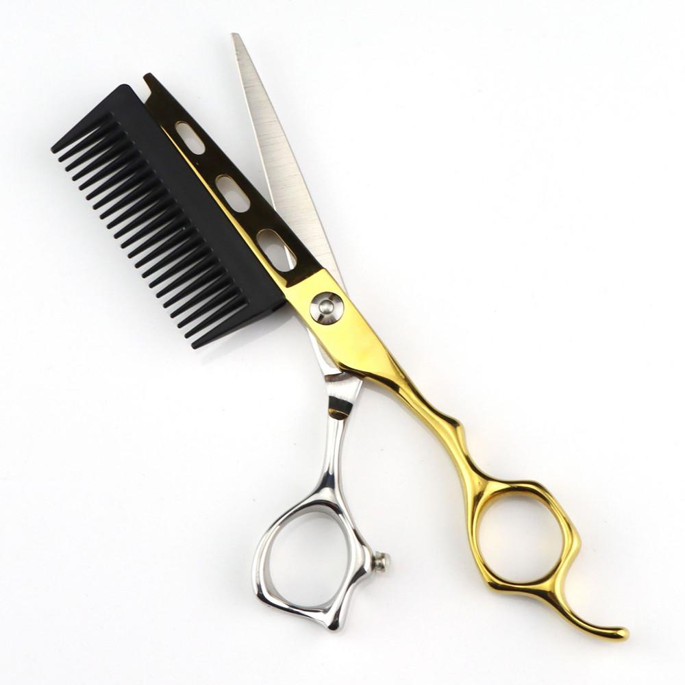 Professional Jp440C Steel 6 Gold 2 In 1 Hair Scissors With Comb Haircut Barber Hair Shears Hairdressing Scissors
Professional Jp440C Steel 6 Gold 2 In 1 Hair Scissors With Comb Haircut Barber Hair Shears Hairdressing Scissors