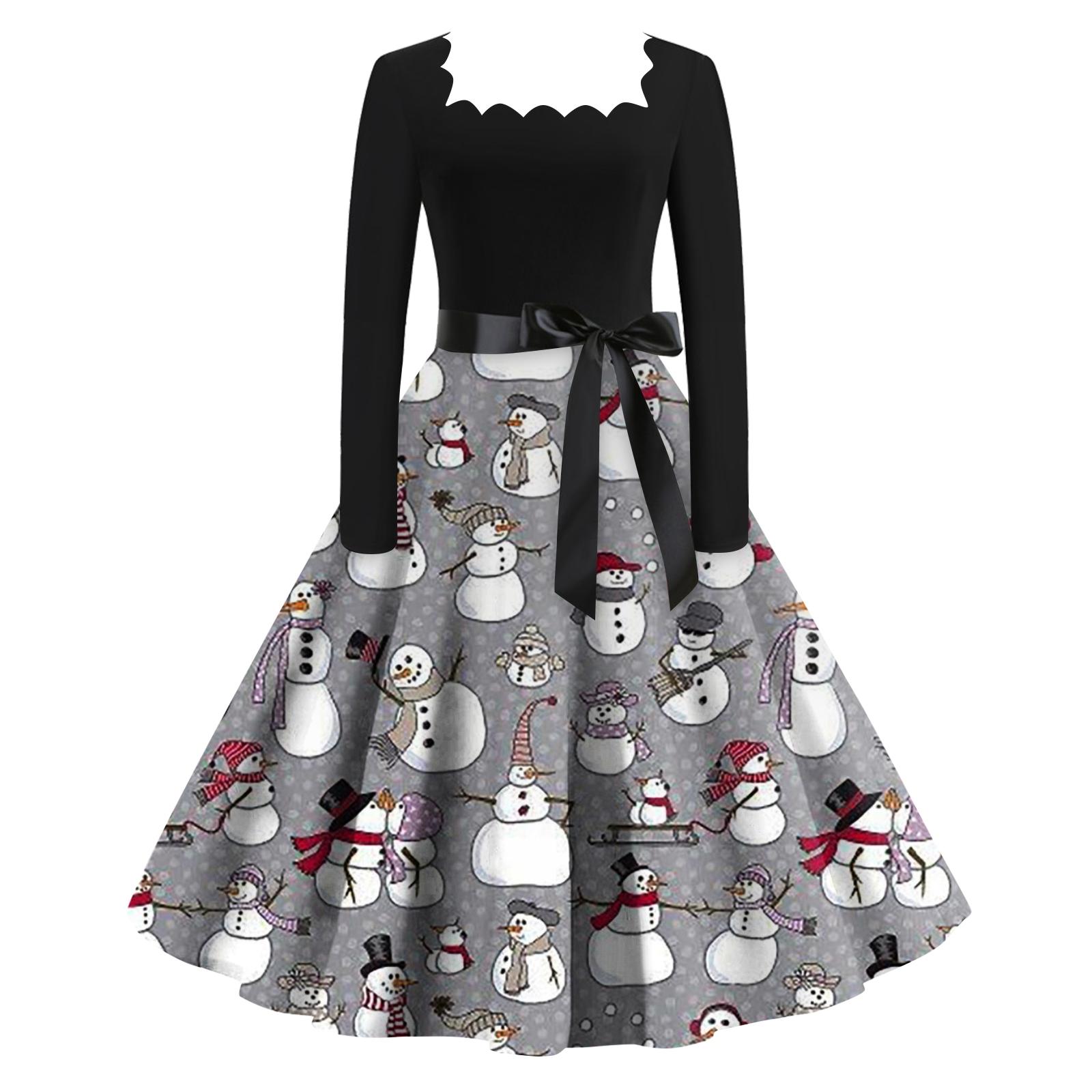 Жіноча мода Ретро Вечірня сукня з довгим рукавом і квадратним вирізом з різдвяним принтом XXXL
Жіноча мода Ретро Вечірня сукня з довгим рукавом і квадратним вирізом з різдвяним принтом XXXL