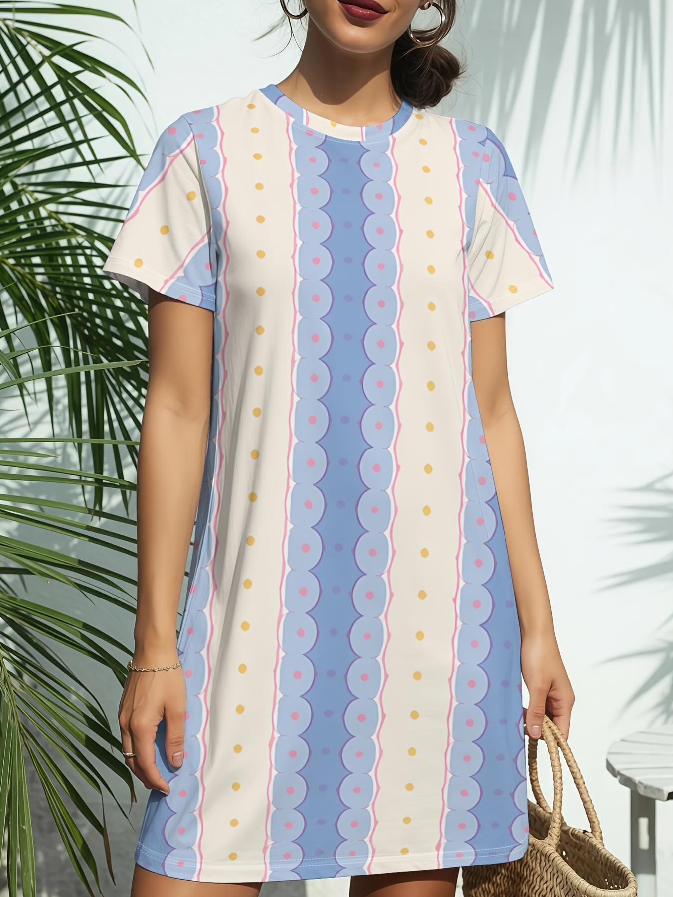 Blue StripesNew Women s Round Neck Short Sleeve T-Shirt Dress. American Style Trend Digital Printing. Casual and Versatile for Spring and Summer. Eleg XS дубильная кора
Blue StripesNew Women s Round Neck Short Sleeve T-Shirt Dress. American Style Trend Digital Printing. Casual and Versatile for Spring and Summer. Eleg XS дубильная кора