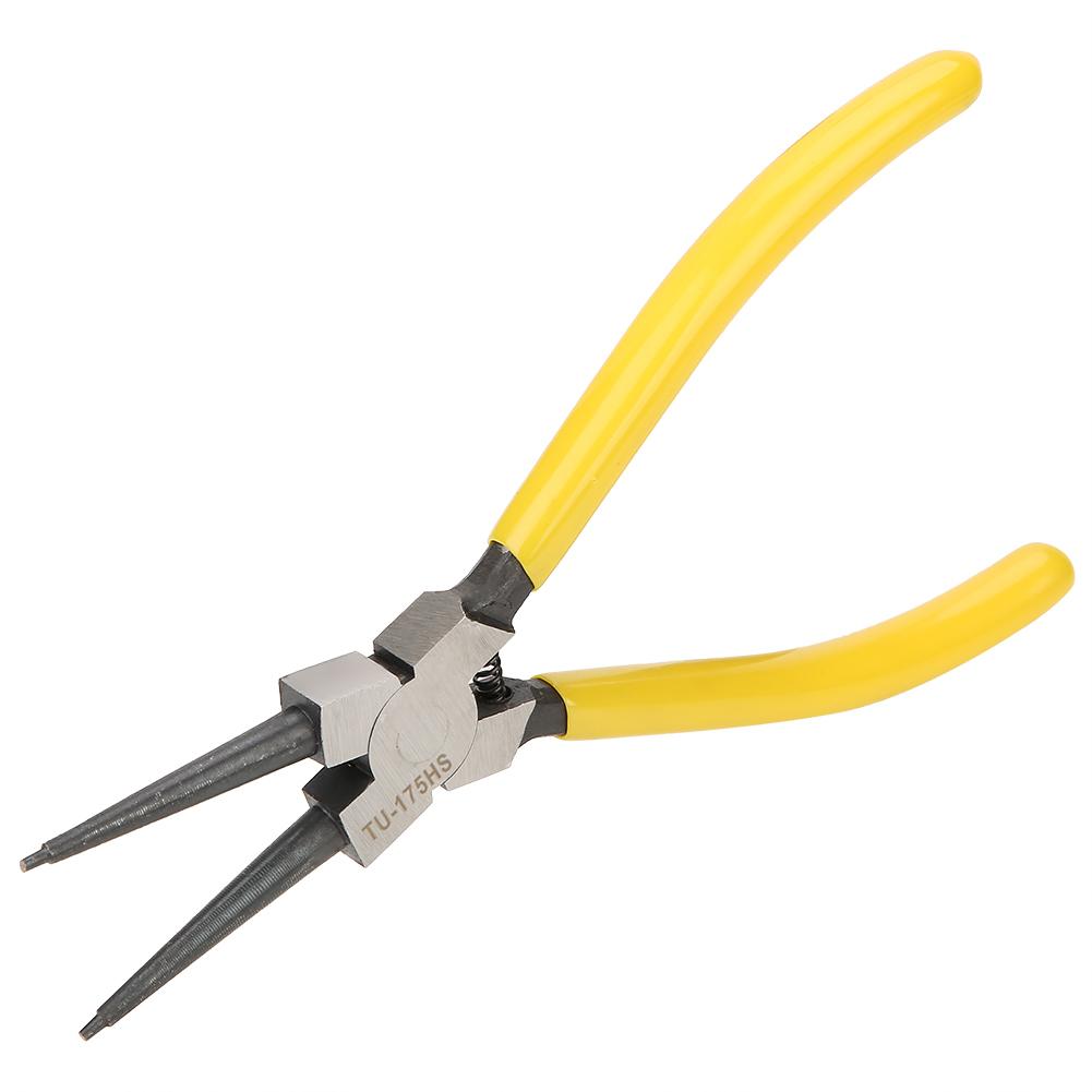 7-дюймовая ручка из нержавеющей стали изогнутые плоскогубцы для стопорных колец удерживающий механический инструмент TU175HS
7-дюймовая ручка из нержавеющей стали изогнутые плоскогубцы для стопорных колец удерживающий механический инструмент TU175HS