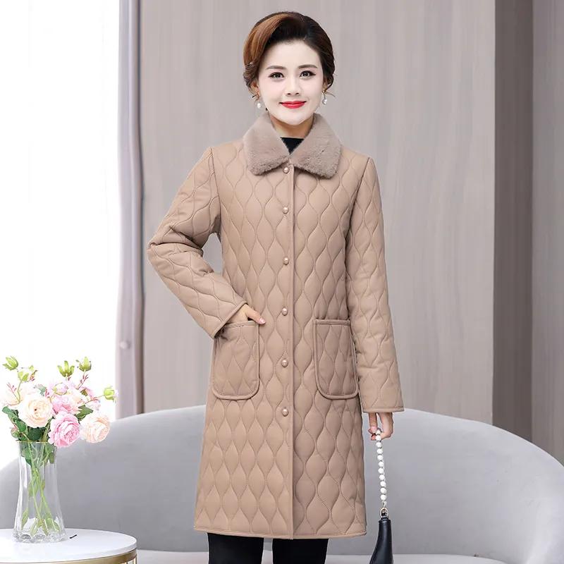 Женская зимняя куртка средней длины на флисовой подкладке, утолщенная, из ПУ кожи, мамин стиль, элегантная и изысканная, больших размеров, верхняя одежда 5XL
Женская зимняя куртка средней длины на флисовой подкладке, утолщенная, из ПУ кожи, мамин стиль, элегантная и изысканная, больших размеров, верхняя одежда 5XL