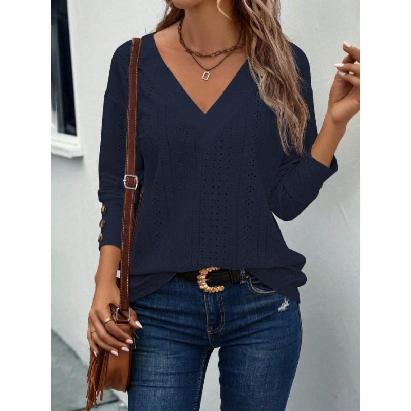 Модная повседневная женская кружевная рубашка с V-образным вырезом и длинными рукавами, однотонная, элегантная, свободного кроя, простая блузка, офисный стиль, милые топы, базовая женская одежда XXL темно-синий
Модная повседневная женская кружевная рубашка с V-образным вырезом и длинными рукавами, однотонная, элегантная, свободного кроя, простая блузка, офисный стиль, милые топы, базовая женская одежда XXL темно-синий