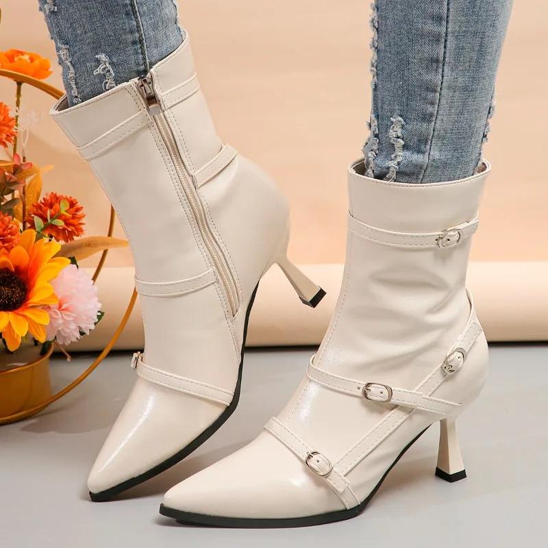 Shoes for Women 2024 New Belt Buckle Women s Boots Fashion Side Zipp Office and Career Sexy Pointed Toe Ankle Boots Shoes Female
Shoes for Women 2024 New Belt Buckle Women s Boots Fashion Side Zipp Office and Career Sexy Pointed Toe Ankle Boots Shoes Female