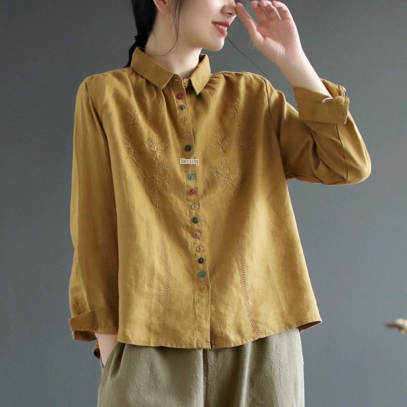 Women s Colorful Retro Ethnic Embroidered Cotton Linen Shirt, New Autumn Style L жовтий/імбирний
Women s Colorful Retro Ethnic Embroidered Cotton Linen Shirt, New Autumn Style L жовтий/імбирний