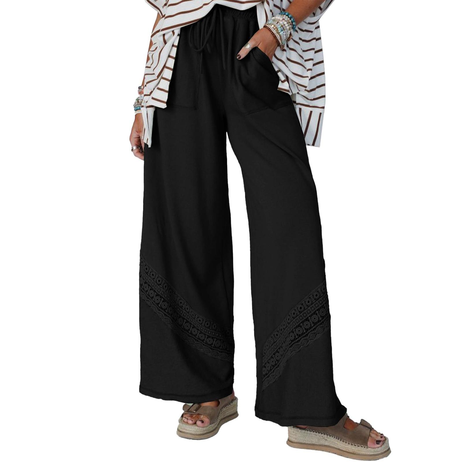 Women Loose Fit High Waist Wide Leg Pants Casual Trousers Lightweight Breathable Fabric Elastic Waistband Comfortable Fit M чорний
Women Loose Fit High Waist Wide Leg Pants Casual Trousers Lightweight Breathable Fabric Elastic Waistband Comfortable Fit M чорний
