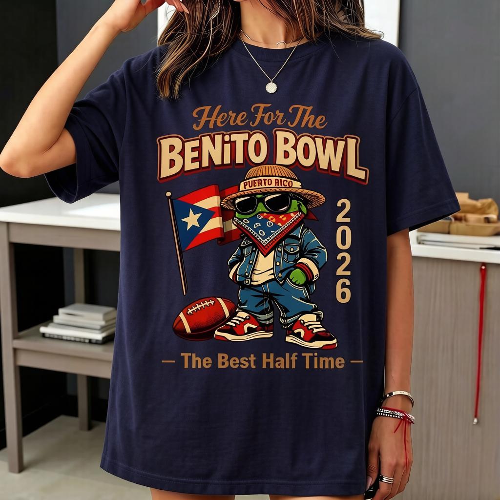 Here for The Benito Bowl 2026 Football Puerto Rico Game Day Half Time Fan Summer Unisex Women Luxury Cotton Oversized Tshirt Y2K 4XL
Here for The Benito Bowl 2026 Football Puerto Rico Game Day Half Time Fan Summer Unisex Women Luxury Cotton Oversized Tshirt Y2K 4XL