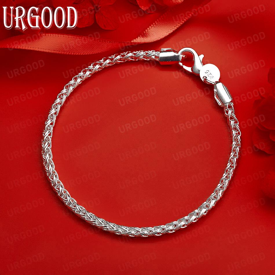 925 Sterling Silver 4mm Side Chain Charm Bracelet Gift Jewelry 20CM
925 Sterling Silver 4mm Side Chain Charm Bracelet Gift Jewelry 20CM