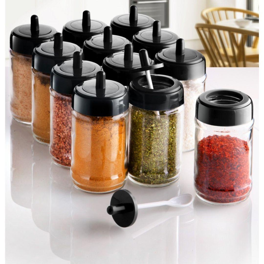 Набор из 12 специй с собственной крышкой и ложкой - 300 мл
Набор из 12 специй с собственной крышкой и ложкой - 300 мл